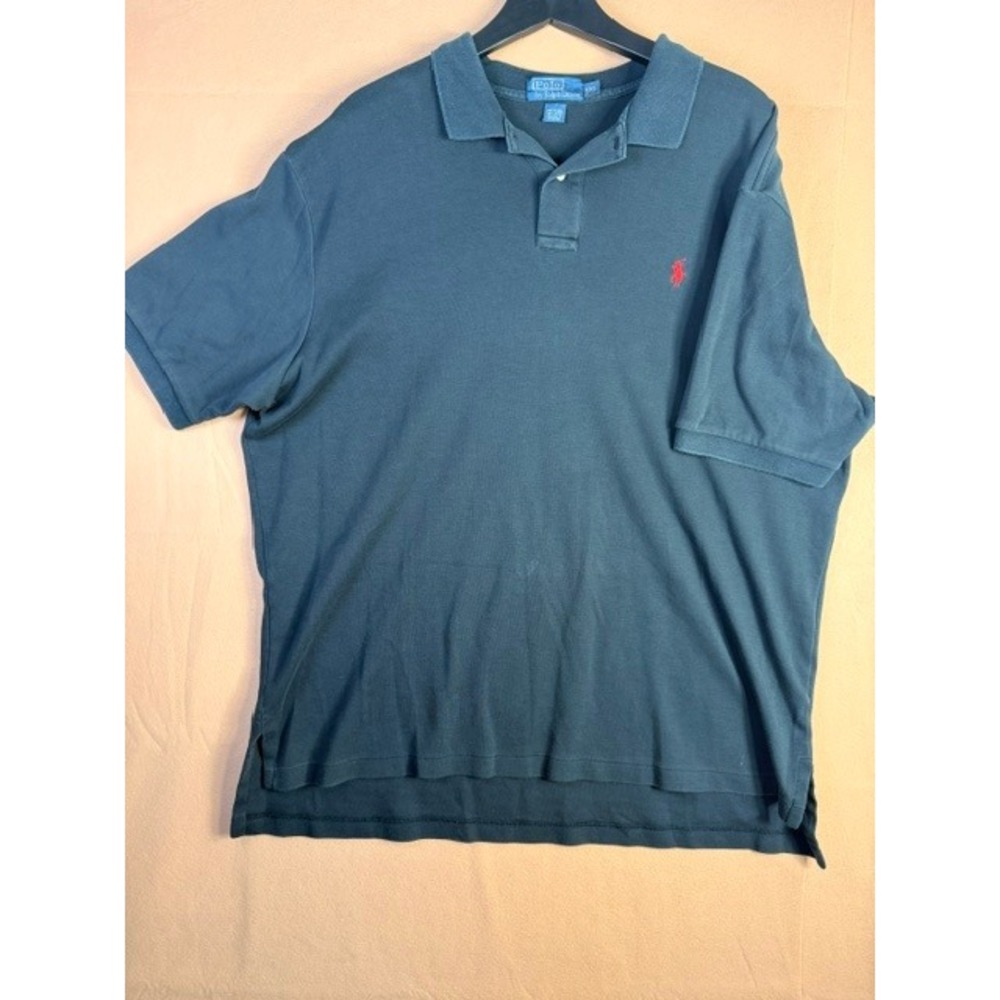 Polo Ralph Lauren Mens XXL Black Cotton Short Sleeve Polo Shirt Red Pony
